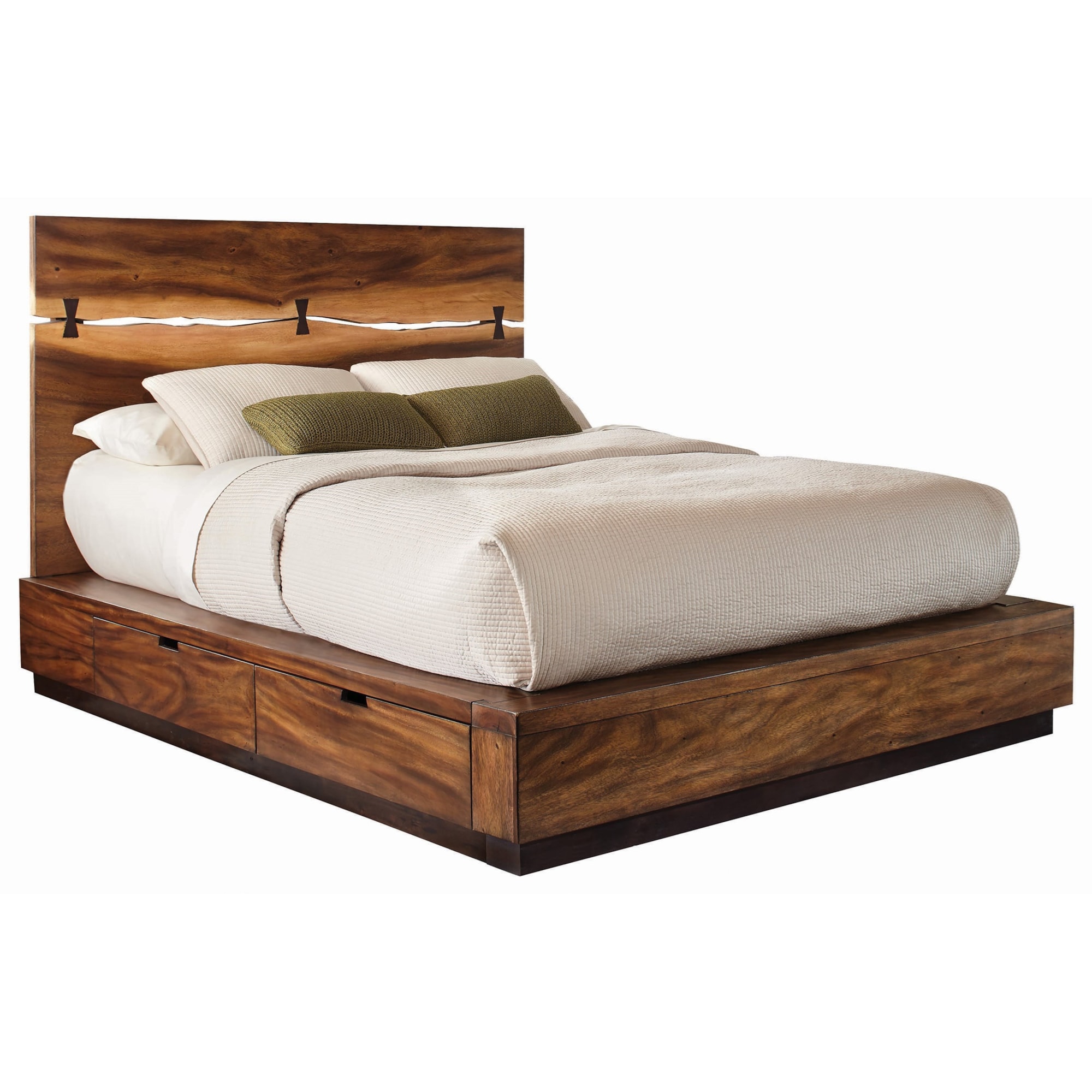 Coaster Winslow 223250SQ Queen Platform Bed with Live Edge Look and